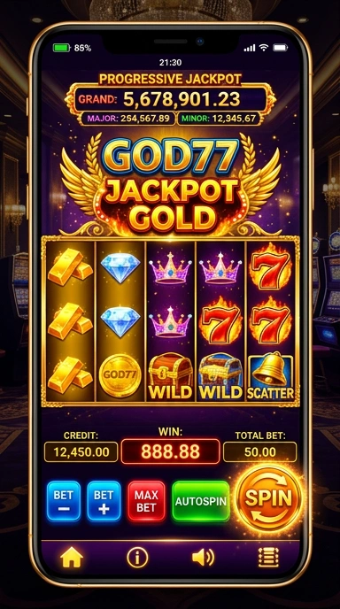 Screenshot antarmuka pengguna god77 menunjukkan kemudahan navigasi.